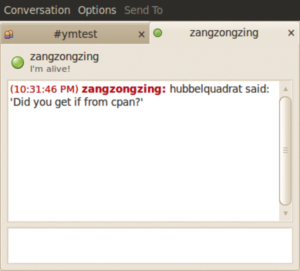 Abbildung 3: Der Bot hat die Nachricht an den Yahoo-Messenger-User weitergeleitet.