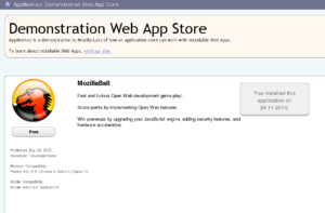 Ausgewählte App im Web-Store.