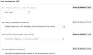 Abbildung 4: Der Listeneigentümer darf auswählen, wie Sympa bestimmte Ereignisse verarbeitet, etwa das Abonnieren einer Liste oder das Senden einer Mail. Szenarien legen dabei fest, was genau passiert.