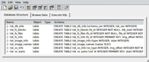 Abbildung 3: Tsk_loaddb erstellt eine SQLite-Datenbank mit den gelöschten Dateien einer Partition.