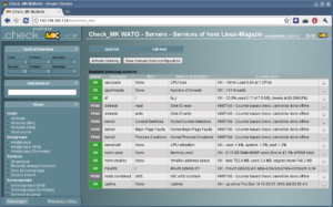 Abbildung 4: Jeder Rechner mit einem Check_mk-Agenten liefert von Haus aus diese Statusinformationen zurück. Trotzdem ist OMD kompatibel zum Standard-Nagios, eigene Addons und Services lassen sich einbinden.