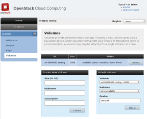 Abbildung 5: Komplett überarbeitet und erstmals mit dem Compute-Manager präsentiert sich die Bexar-Release von Open Stack, hier im Dashboard des Webmanagement-Tools.