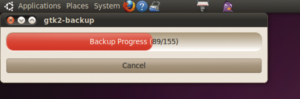 Abbildung 6: Das automatische Backup startet auf dem Ubuntu-Desktop sofort, nachdem jemand den USB-Stick eingesteckt hat.