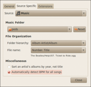 Abbildung 4: Banshee ermittelt die BPM-Werte aller gefundenen Songs und füllt sie in die Datenbank.