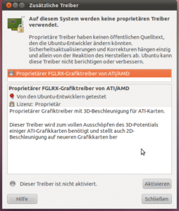Abbildung 3: Ubuntu schlägt vor, einen proprietären Treiber für AMD-Chips zu installieren.