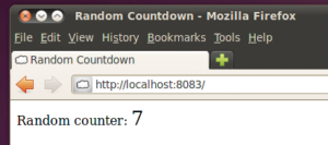 Abbildung 3: Das Websocket-Testskript zählt einen ruckelnden Countdown.