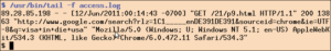 Abbildung 5: Ein Request im Logfile des Webservers.