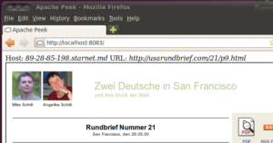 Abbildung 6: Im Schaufenster zeigt der Surfer-Kiebitz an, welcher Benutzer gerade welche Webseite ansteuert.
