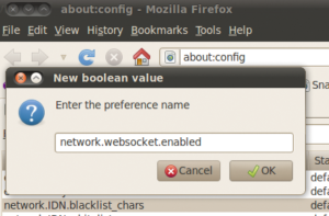 Abbildung 7: Ein neuer Firefox-Eintrag in »about:config« aktiviert das Websocket-API.