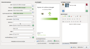 Abbildung 1: Bei der GUI-Anwendung Calibre nimmt ein Formular die Metadaten für das E-Book auf.