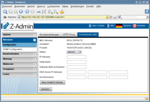 Abbildung 2: Immer noch Beta, aber erstmals mit Zarafa auf der DELUG-DVD – das Admin-Frontend Z-Admin. Zarafa bringt eine eigene MAPI- und Active-Sync-Implementierung sowie ein modernes Ajax-Web-GUI mit.