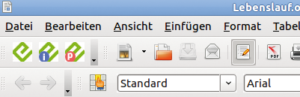 Abbildung 3: Zusätzliche Menüpunkte der Erweiterung Writer2epub in Libre Office Writer.