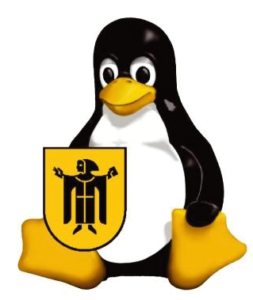 Abbildung 5: Limux läuft besser als geplant und deutlich besser als bisweilen kolportiert: Tux im Zeichen des Münchner Kindls, des Wahrzeichens der bayerischen Landeshauptstadt.
