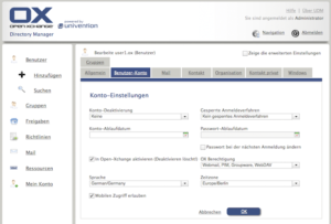 Abbildung 7: Unter der OXASE arbeitet Univentions Directory Server.