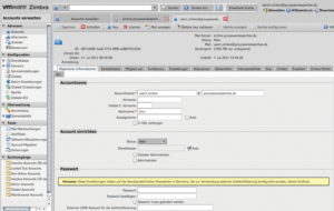 Abbildung 8: Zimbras Admin-GUI bringt eine komplette Benutzerverwaltung, kann aber kein LDAP einbinden.