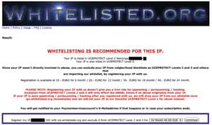 Abbildung 1: Whitelisted.org – nützlicher Service oder ein dreist erpresserisches Geschäftsmodell?