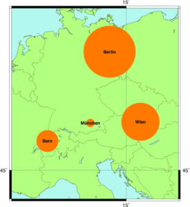 Abbildung 4: Mit Hilfe von Bash-Skripten lassen sich sehr leicht Daten in GMT importieren und visualisieren.