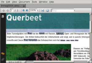 Abbildung 5: Auf Wunsch stellt Abbyy in PDFs den Text auch als Vektorschrift dar und blendet lediglich Bilder und unsicher erkannte Textstellen als Bitmap ein.