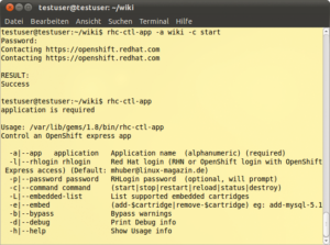 Abbildung 1: Open Shift Express bedient der Webentwickler über eine Handvoll Kommandozeilentools.