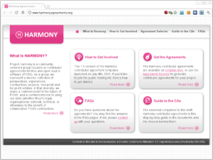 Abbildung 2: Harmony ist ein Community-Projekt von Canonical, das versucht ein universelles Contributor License Agreement zu entwerfen.