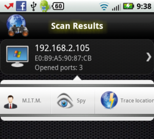 Abbildung 3: Etwas versteckt in den &raquo;Scan Results&laquo; zeigt Anti weitere Optionen zum An- und Zugriff auf den Host.