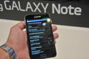 Android 2.3.5 an Bord des Note.