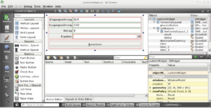 Abbildung 1: Die grafische Oberfläche des Beispielprojekts in Qt Creator.
