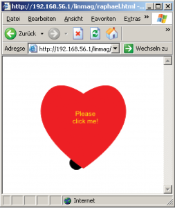 Abbildung 6: Rafaël kommt auch mit dem Uralt-Browser Internet Explorer 6 zurecht. Ohne dass der Entwickler davon etwas bemerkt, setzt Rafaël Zeichenbefehle und Animationen dann mit der Microsoft-spezifischen Zeichensprache VML um.