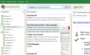 Abbildung 1: In den Notebooks von Evernote abgelegte Web-Clippings während der Entstehung dieses Artikels.