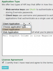Abbildung 3: Auf der Evernote-Developer-Seite erhalten Entwickler den erforderlichen API-Key.