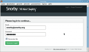 Abbildung 1: Die Live-Linux-Distribution Insta-Snorby (auf der DELUG-DVD) verlangt die Anmeldung mit snorby@snorby.org und dem Kennwort snorby.