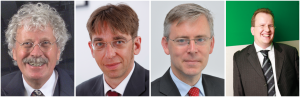 Abbildung 1: Von Links nach rechts: Lisog-Vorstandsvorsitzender Karl-Heinz Strassemeyer (IBM), die Linux-Verband-Vorstände Elmar Geese (Tarent), Peter Ganten (Univention) und Holger Dyroff, Novells Produktmanager.