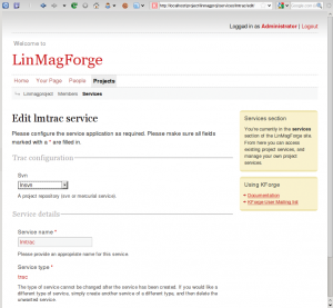 Abbildung 10: Eine neue Trac-Instanz mit ein paar Mausklicks: Kforge macht aus dem auf Einzelprojekte zugeschnittenen Trac eine Multiprojekt-Plattform.