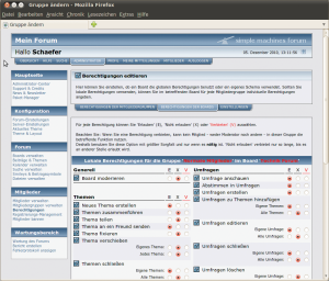 Abbildung 2: Die einzelnen Verwaltungsbereiche in Simple Machines Forum sind übersichtlich in Kategorien wie &raquo;Hauptseite&laquo;, &raquo;Konfiguration&laquo;, &raquo;Forum&laquo;, &raquo;Mitglieder&laquo; und &raquo;Wartungsbereich&laquo; aufgeteilt.