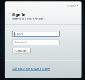 Abbildung 2: Besitzt der Nutzer ein Google-Konto, meldet er sich mit diesen Daten an.