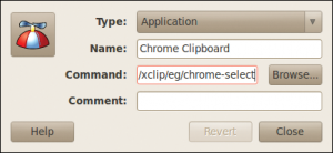 Abbildung 2: Der Chrome-Launcher, der den Chrome-Browser mit der in X-Window selektierten URL startet.