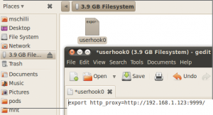 Abbildung 3: Steckt im Chumby ein USB-Stick mit einer Datei &raquo;userhook0&laquo;, übernimmt das Gerät während des Bootvorgangs die dort eingestellten Proxy-Parameter.