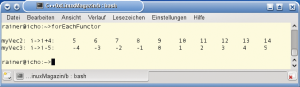 Abbildung 3: Die Elemente des Vektors lassen sich auch durch die typische C++-Vorgehensweise mit Funktionsobjekten manipulieren.