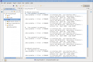 Abbildung 4: Als Ergebnis der Arbeit mit dem Modelling-Tool liegt das fertige IPtables-Skript vor.
