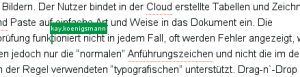 Abbildung 5: Arbeiten mehrere Personen an einem Dokument, zeigen farbige Markierungen kurzzeitig die Verantwortlichkeiten bei Änderungen an.