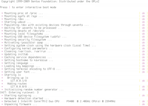 Abbildung 5: Ein Blick auf die Startmeldungen verrät, dass im Hintergrund von Kasperskys Rescue Disk ein Gentoo Linux werkelt.
