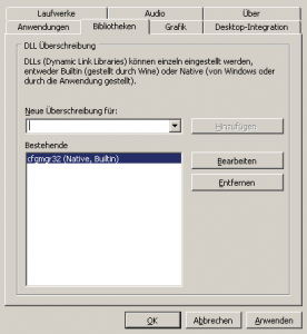 Abbildung 5: Die Karteireiter von &raquo;winecfg&laquo; helfen bei der Konfiguration eines Präfixes.