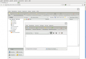 Abbildung 6: Echte Evolution gelingt auch mit Broadway, in diesem Fall mit dem Gnome-Mailprogramm. Ein »@« einzugeben ist aber noch schwierig.