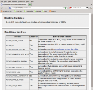 Abbildung 6: Auch wenn das lokale Webinterface von Privoxy alle Einstellungen schnell zugänglich macht, ist Vorsicht geboten.