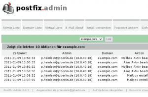 Abbildung 6: Wer hat wann was geändert? GUIs wie Postfixadmin oder Vboxadm protokollieren sauber mit.