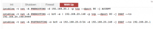 Abbildung 7: Mit diesen IPtables-Regeln schickt der Linksys-Router alle HTTP-Requests an den Proxy.