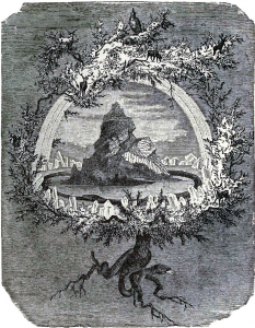 Abbildung 7: Der Weltenbaum Yggdrasil in einer Darstellung von Friedrich Wilhelm Heine.