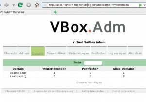Abbildung 7: Vboxadm oder Postfixadmin? Das Webdesign beider Projekte ist fast identisch.