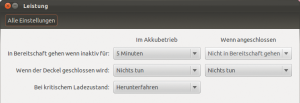 Abbildung 8: Egal ob Suse, Mint oder Ubuntu: Das Konfigurationsmodul für die Energiesteuerung unter Gnome bietet nur wenige Funktionen.