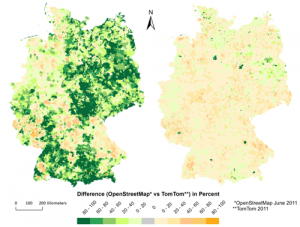 Deutlich mehr Daten: Openstreetmap liegt vor TomTom.